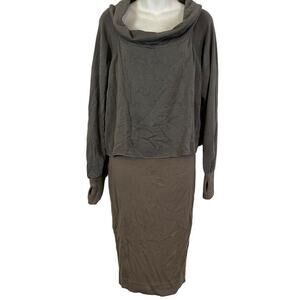 Hard Tail Forever Womens CLO-15 Long Sleeve Cowl Neck Stretch Knit Dress sz M